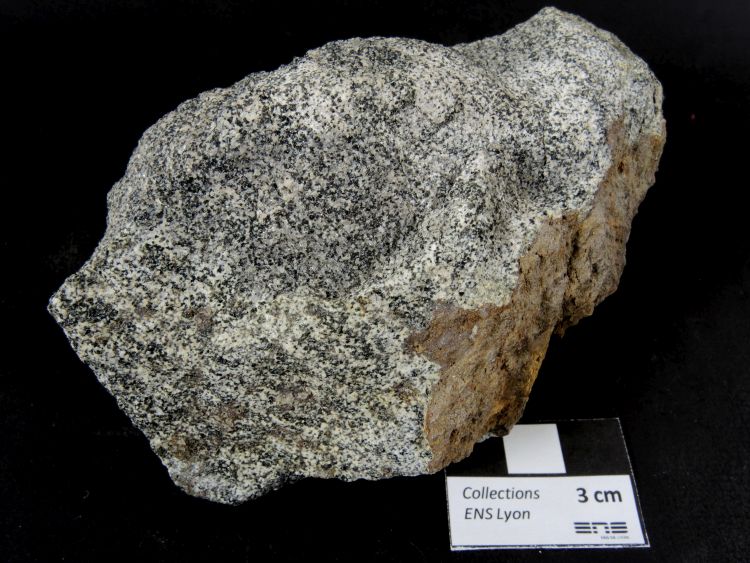 Enclave de granulite dans un basalte Xénolite granulitique de Bournac Massif central Velay Saint-Front Bournac